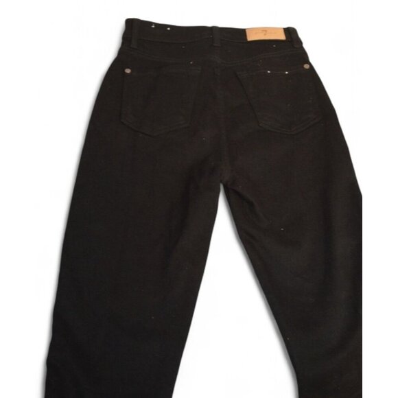 7 For All Mankind The High Waist Ankle Skinny Black Jeans with Silver Beads 26 - Picture 5 of 5